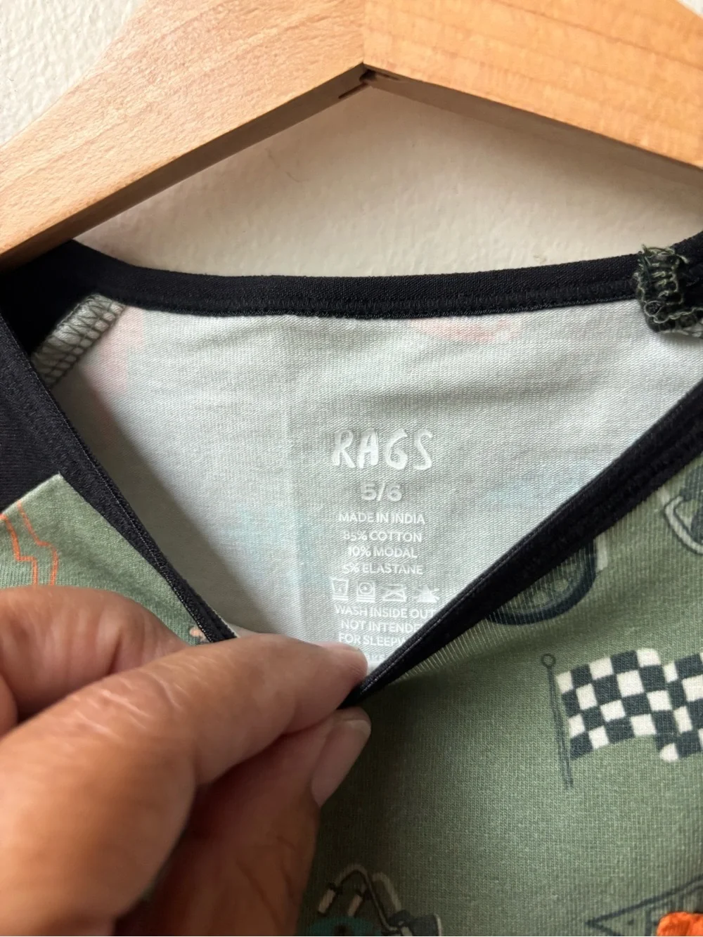 Rags | Kids Raglan-Sleeve Racing Romper - Picture 3 of 6
